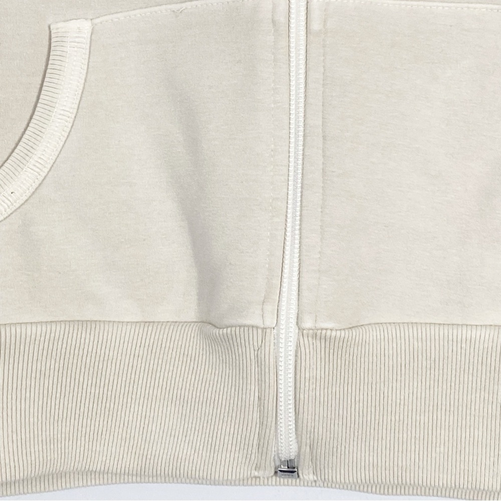 SKIMS Cream Cropped Zip Jacket - Picture 9 of 12